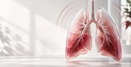 Conceptual illustration of lungs for an article explaining lung volumes and capacities
