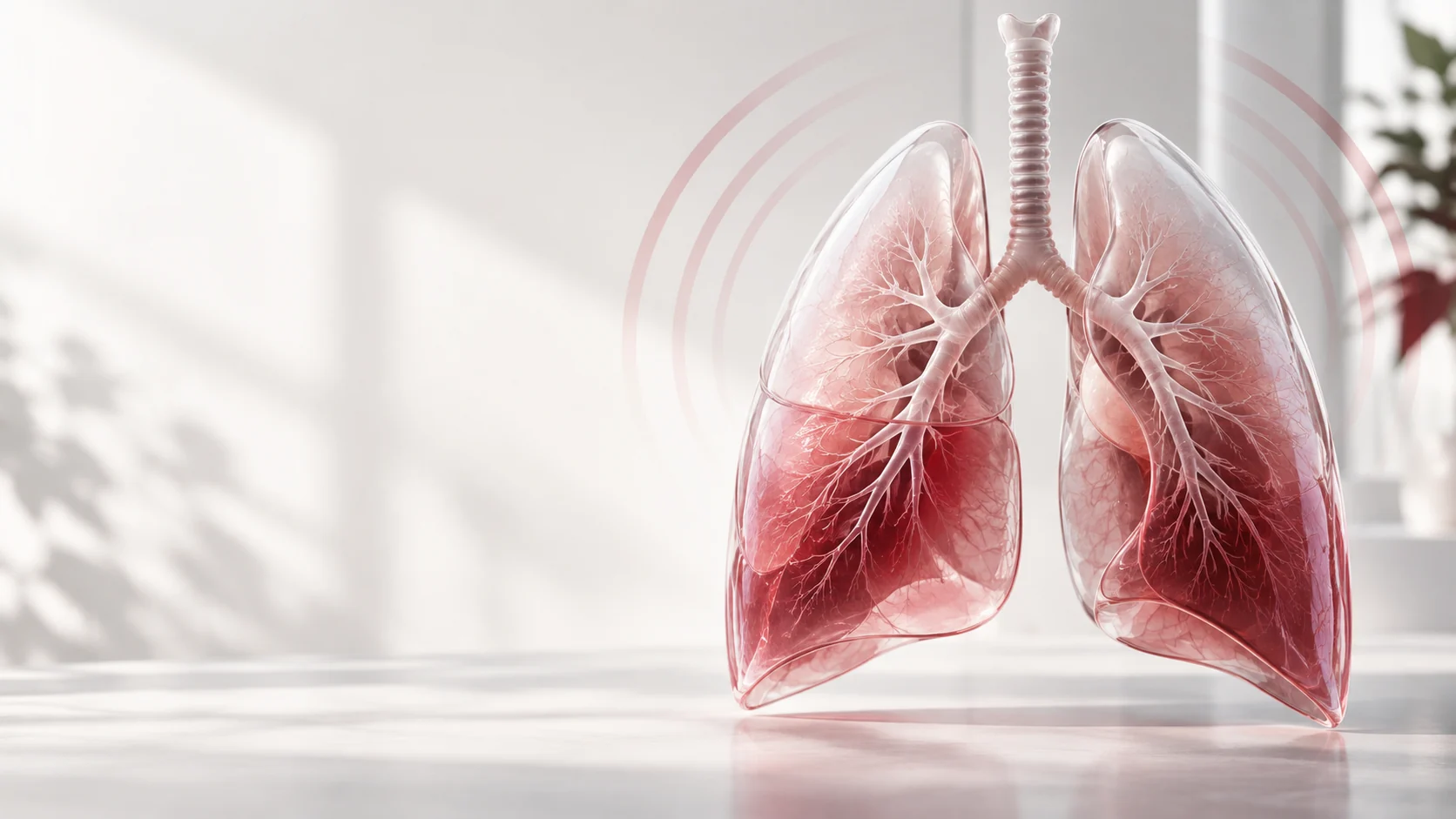 Conceptual illustration of lungs accompanying a guide to lung volumes and capacities